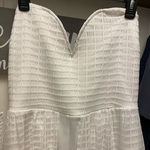 Venus White Romper with Cape Skirt